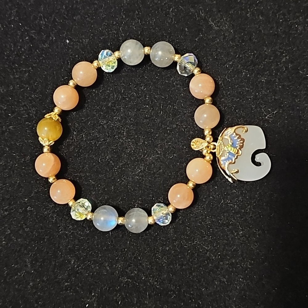 Elephant Enamel Charm Bracelet
